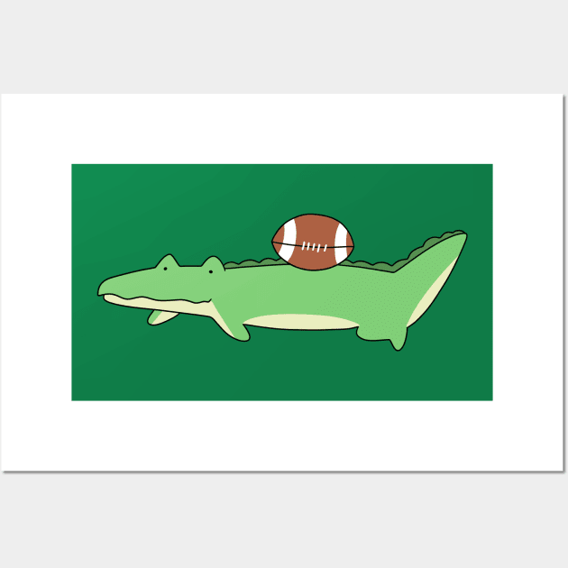 Alligator and Football Wall Art by saradaboru